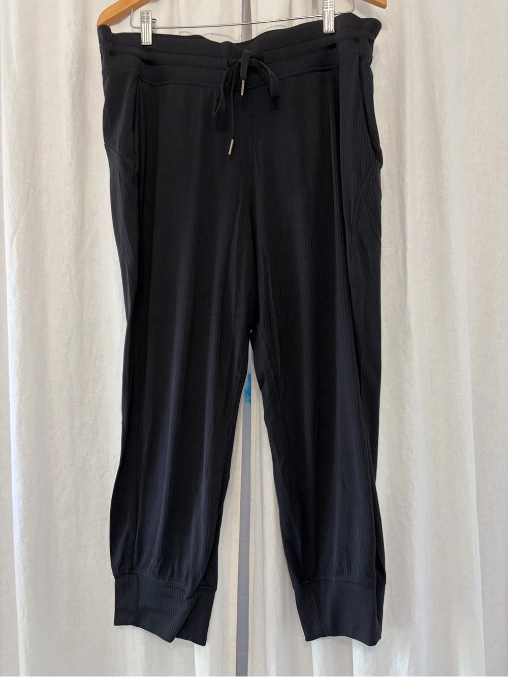 lululemon athletica Black Ribbed Drawstring Joggers